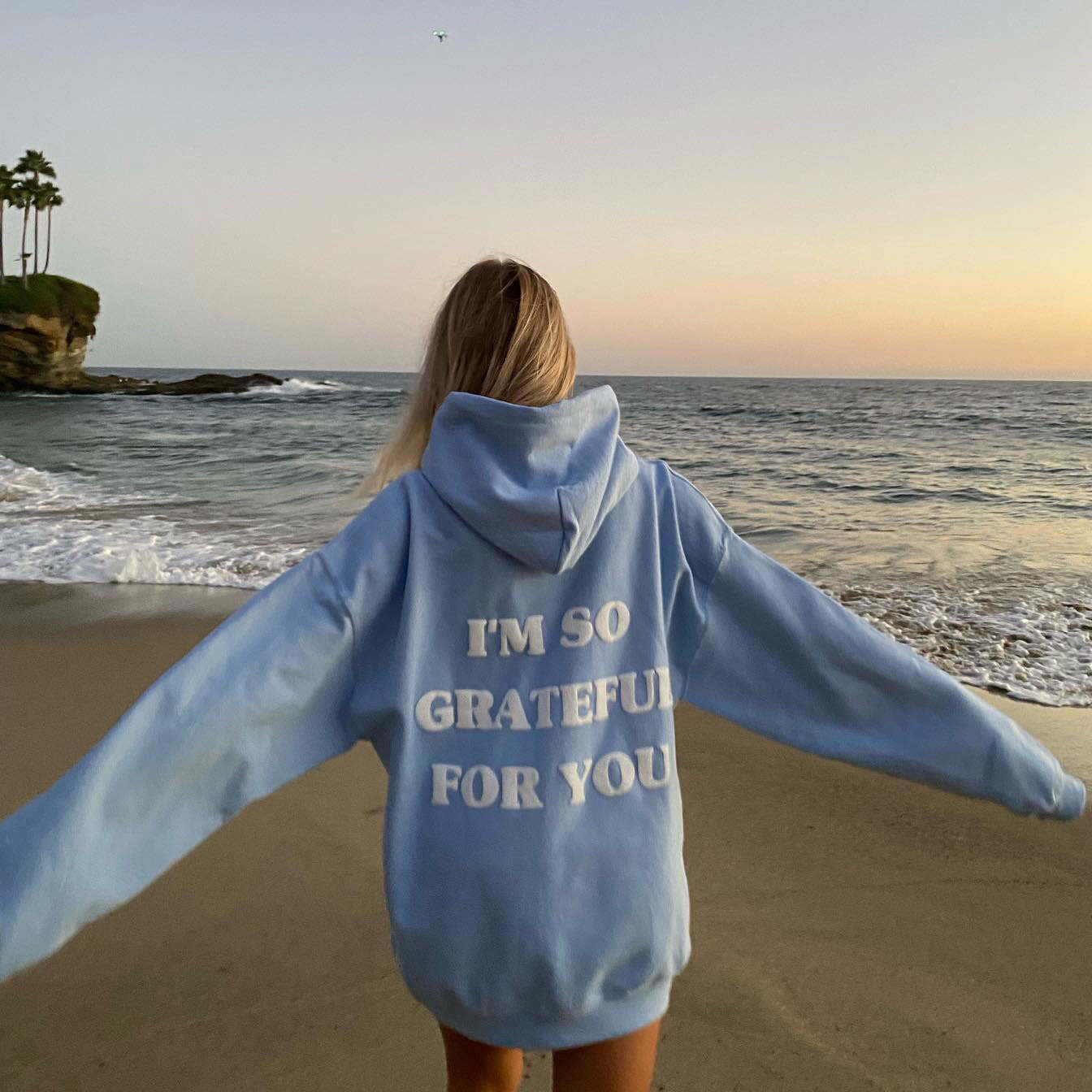 I'm So Grateful For You Print Hoodie