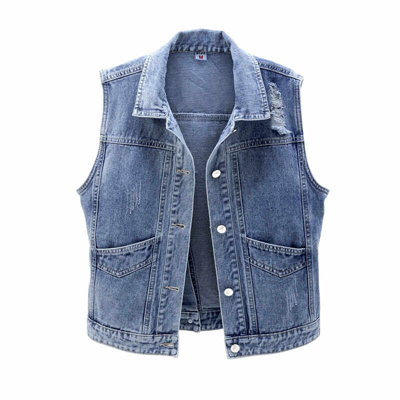 Women's denim vest