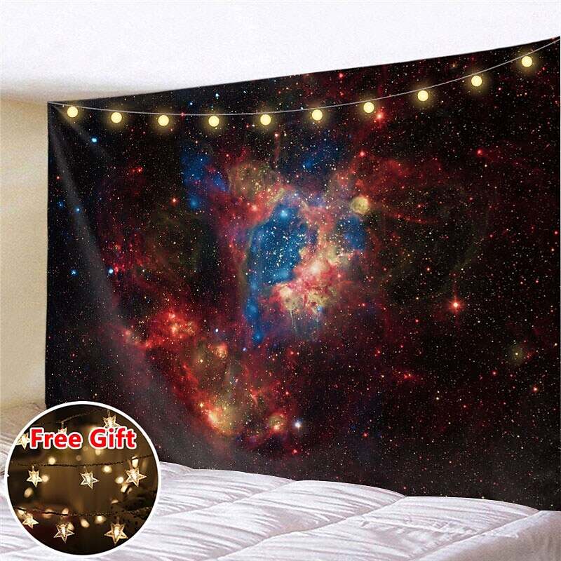 Landscape LED Lights Wall Tapestry Art Decor Galaxy Universe Print