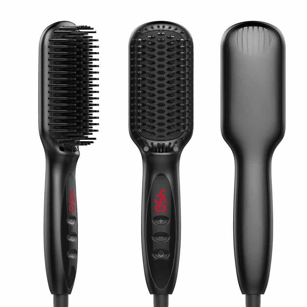 BEARD AND HAIR STRAIGHTENER BRUSH