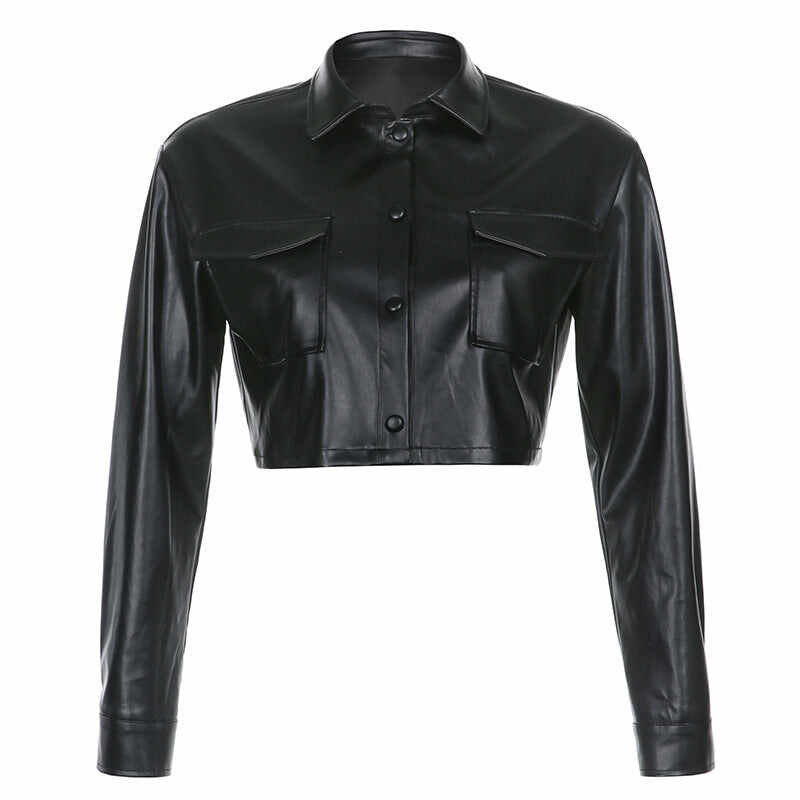 Long-sleeved Leather Jacket