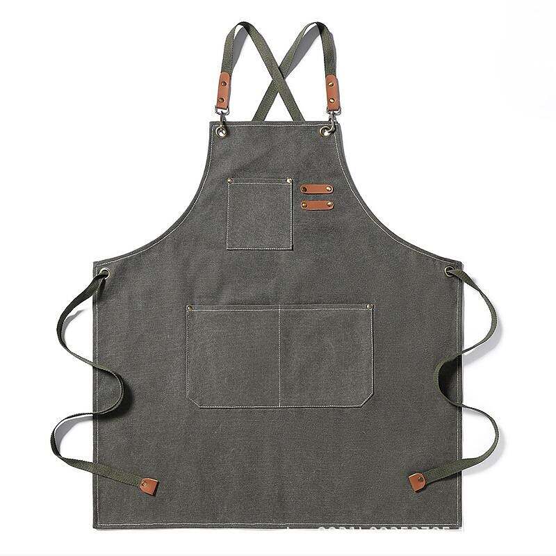 Chef Apron Black for Men Women with Pocket