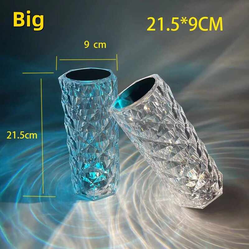 16 Color LED Crystal Rose Table Lamp
