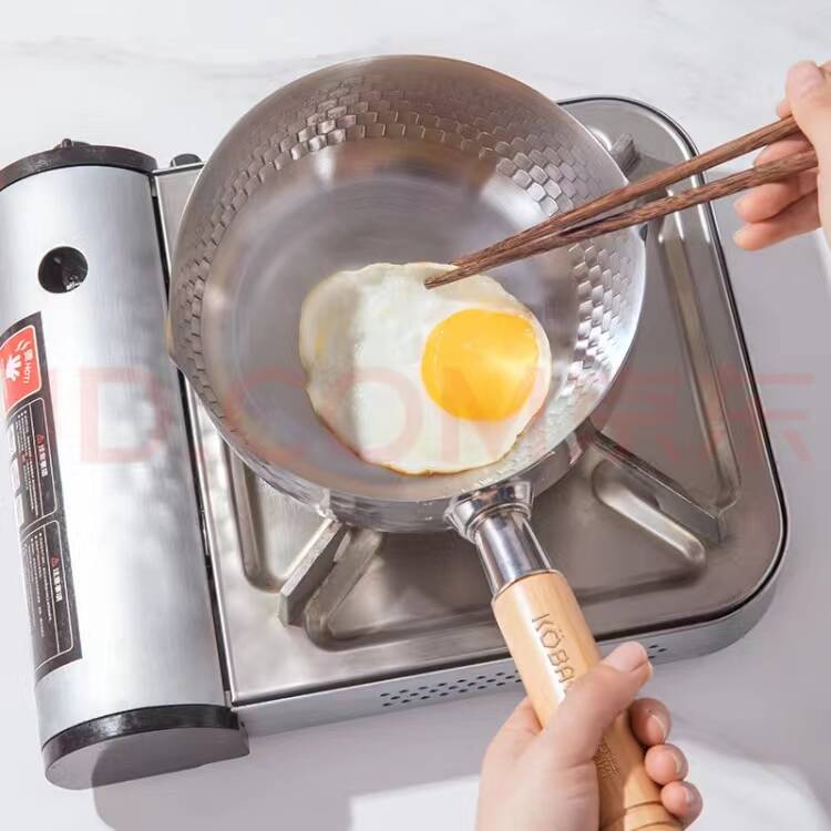 (18cm in diameter, with lid) Konbach 304 stainless steel non-stick snow flat pan