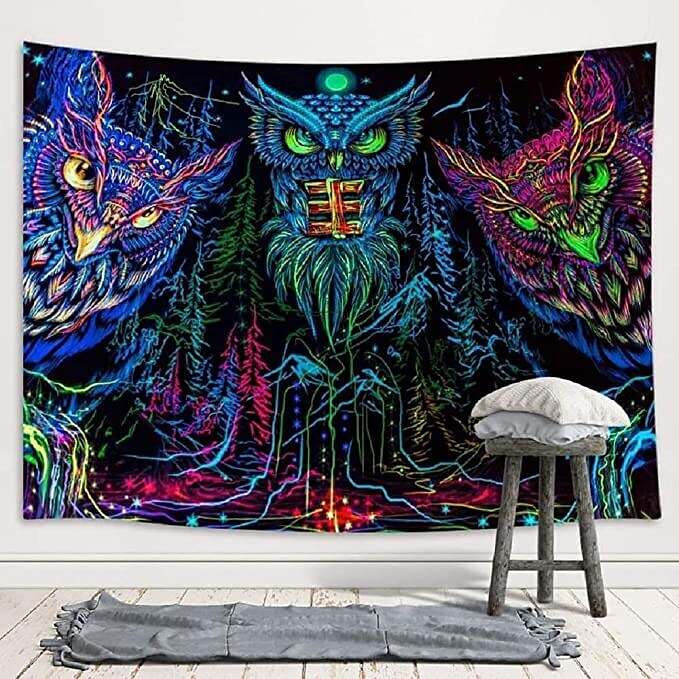 Blacklight Trippy Tapestry UV Reactive Psychedelic Tapestry