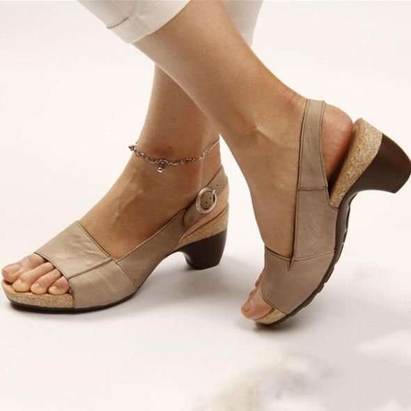 Clearance Sale- Comfortable Elegant Low Chunky Heel Shoes