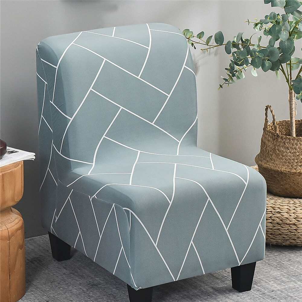 Stretc Accent Chair Cover Geometric Pattern