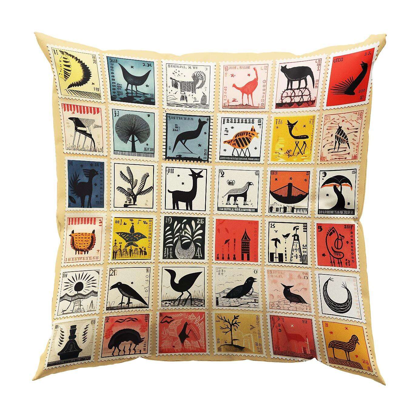 Stamp Collection Pillow Cover 1PC