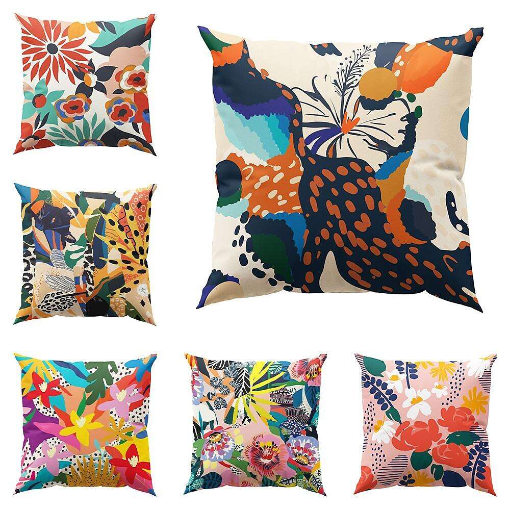 Multicolor Floral Double Side Pillow Cover 4PC