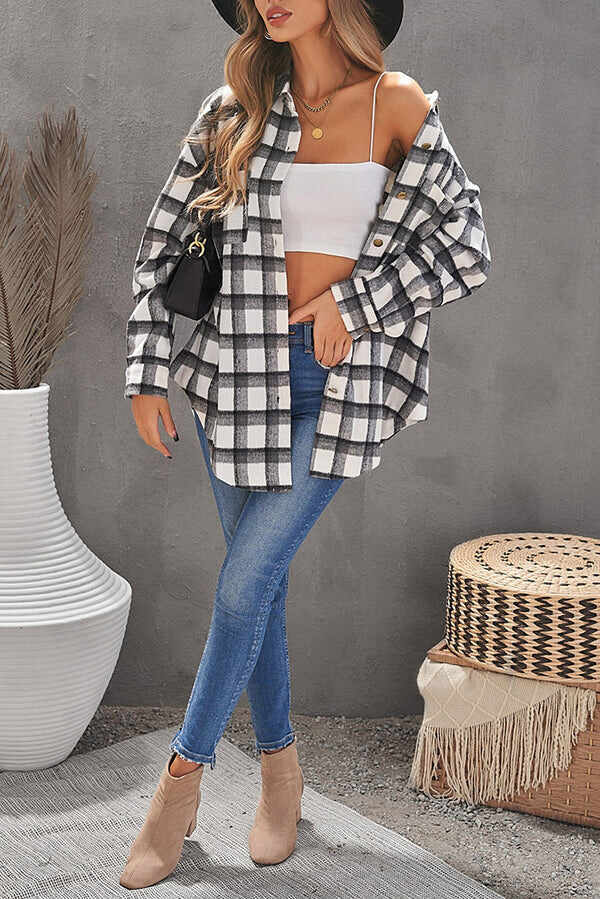 Casual Long Sleeve Woolen Shirt