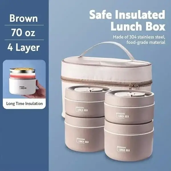 Portable Insulated Lunch Container Set