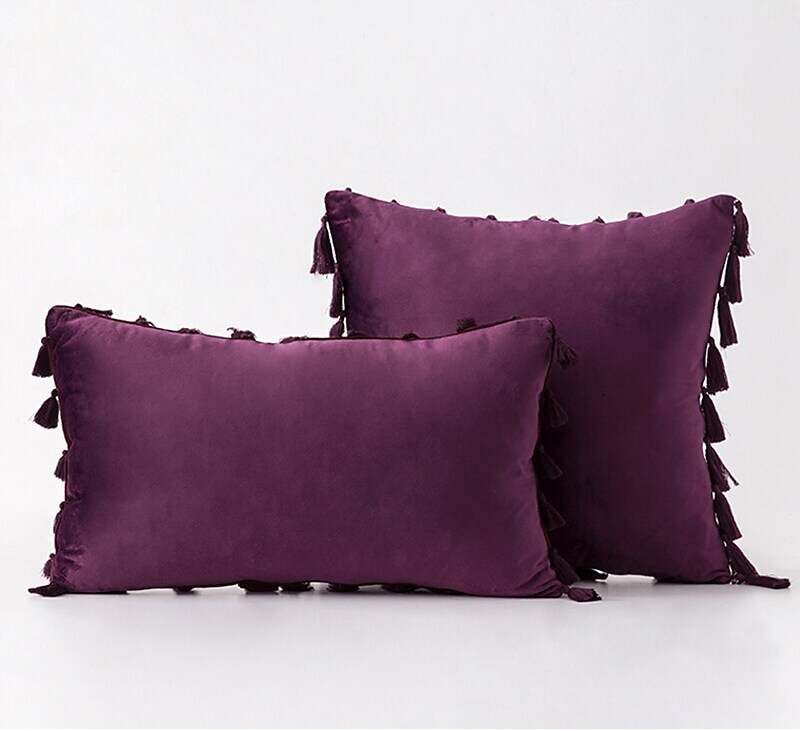 1 pcs Velvet Fringe Pillowcase Cover