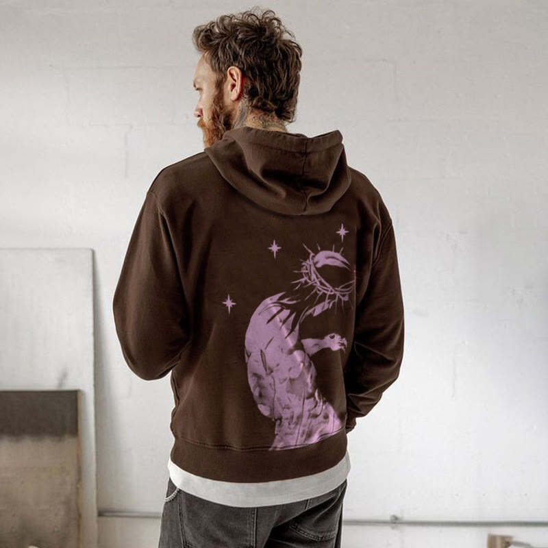 The Beginning And The End Print Hoodie