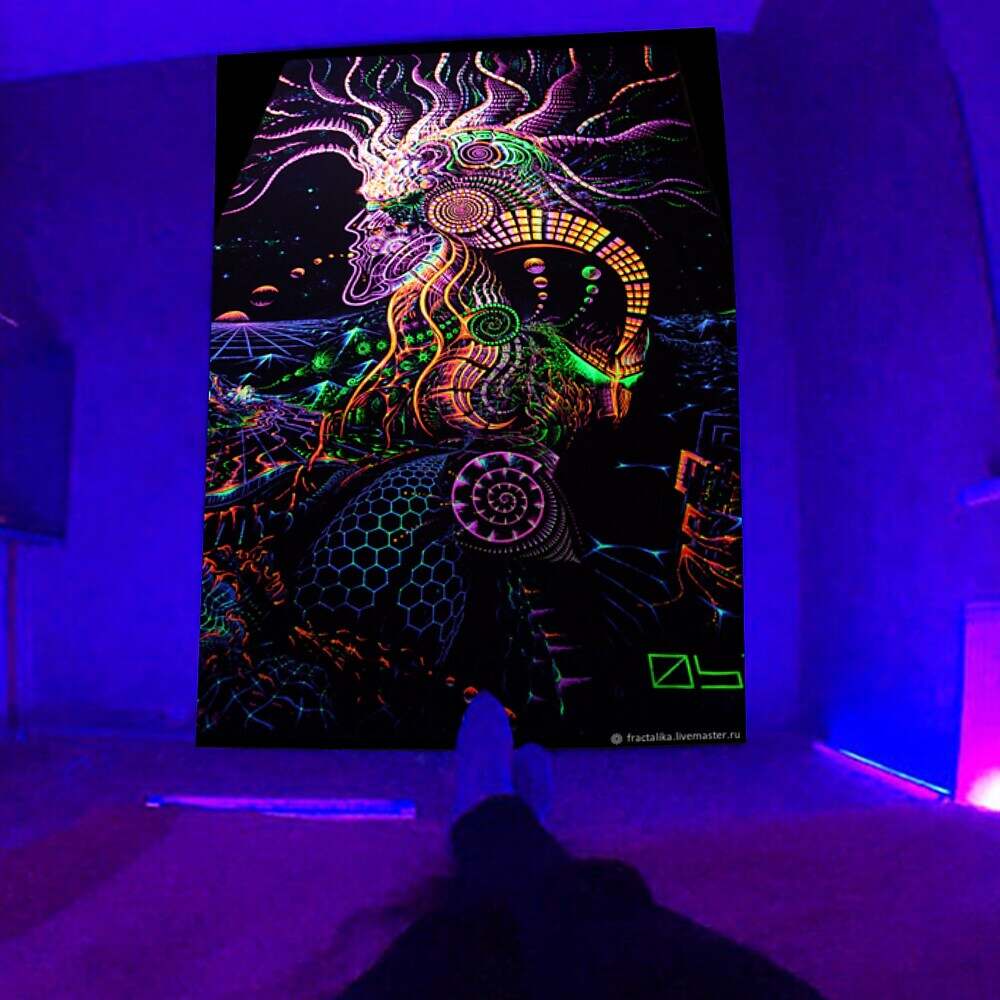 Blacklight Trippy Tapestry UV Reactive Psychedelic Tapestry