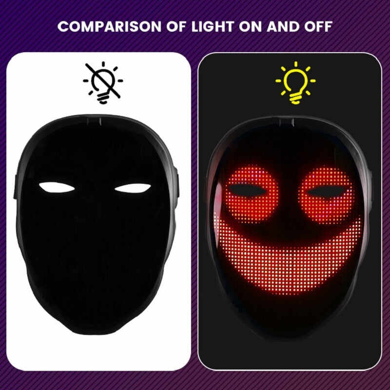 New Led Bluetooth RGB Lights Up Party Mask DIY Picture