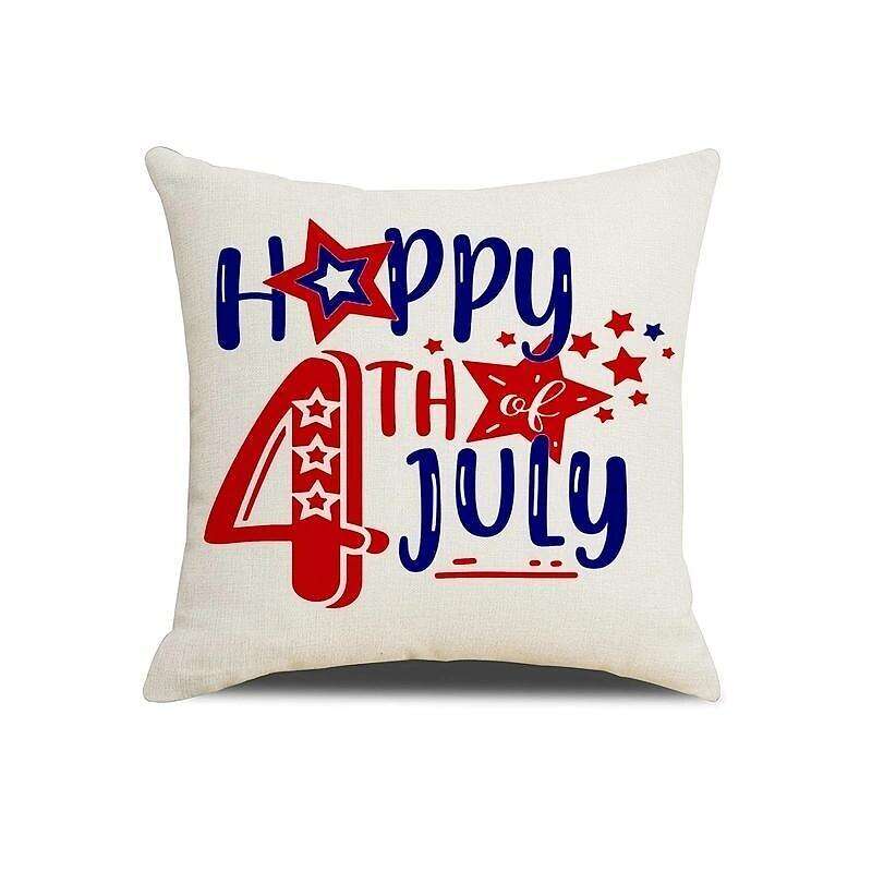 Independence Day Double Side Pillow Cover 4PC Soft Decorative Square Cushion Case Pillowcase for Bedroom Livingroom Sofa Couch Chair