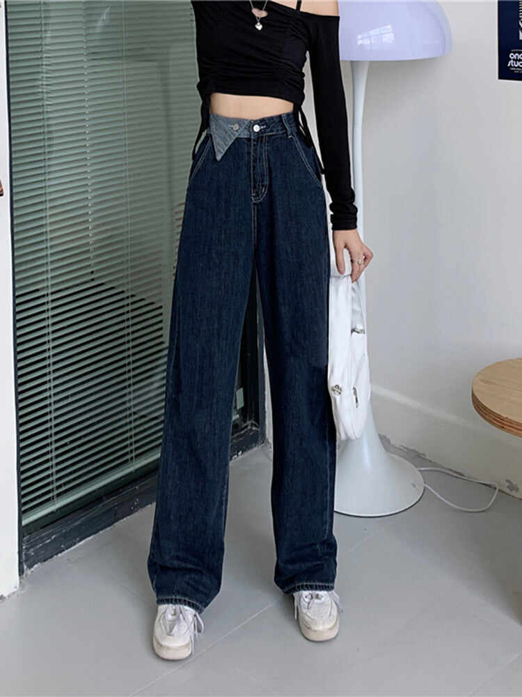 Ladies Ripped Wide Leg Pants