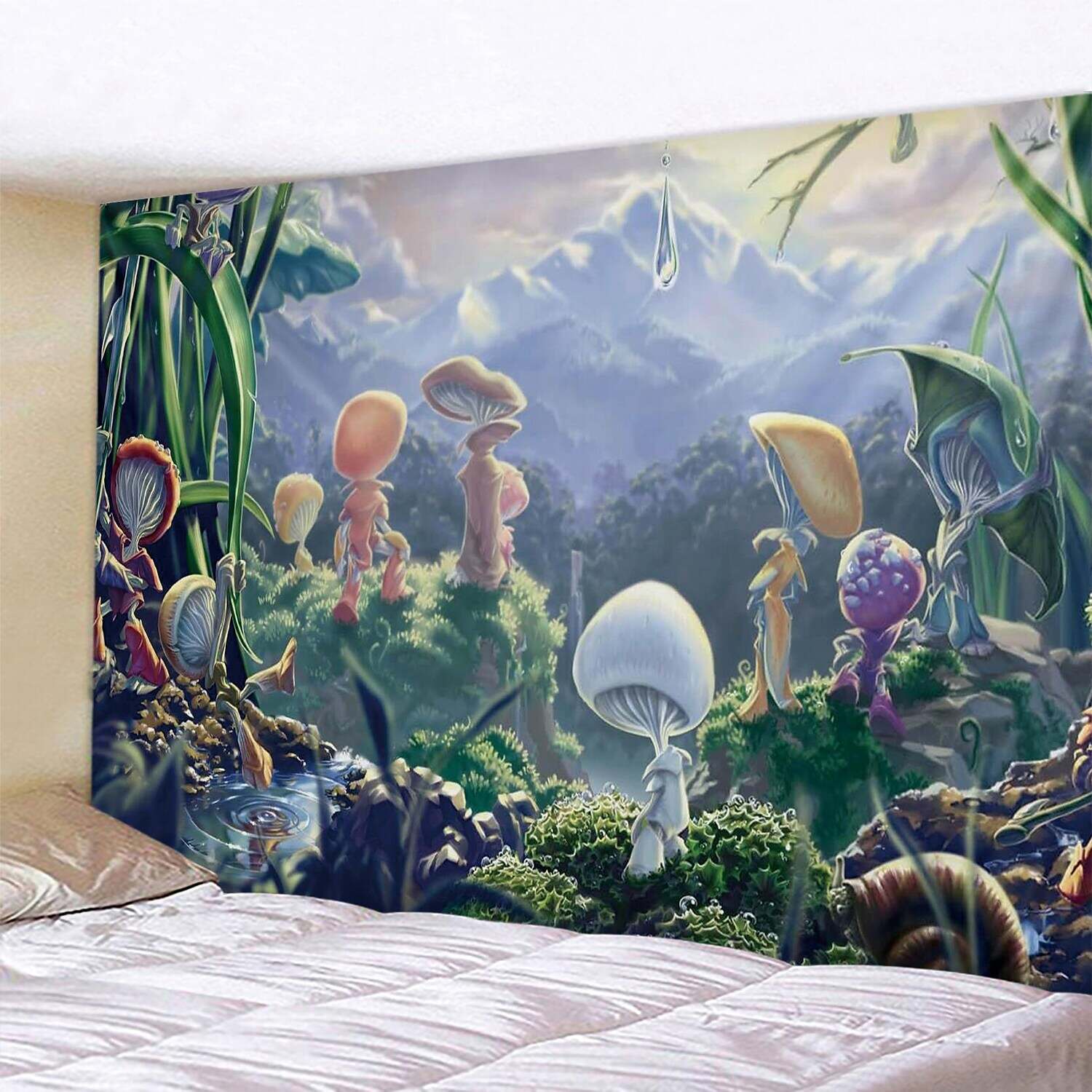 Trippy Mushroom Wall Tapestry Home Decor