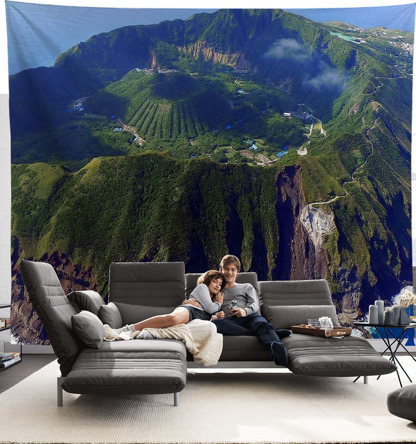 Ocean Landscape Wall Tapestry Mountain Island Art Decor