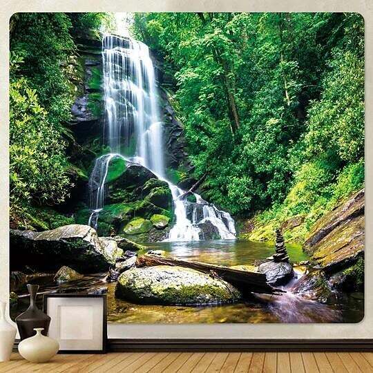 Forest Waterfall Wall Tapestry