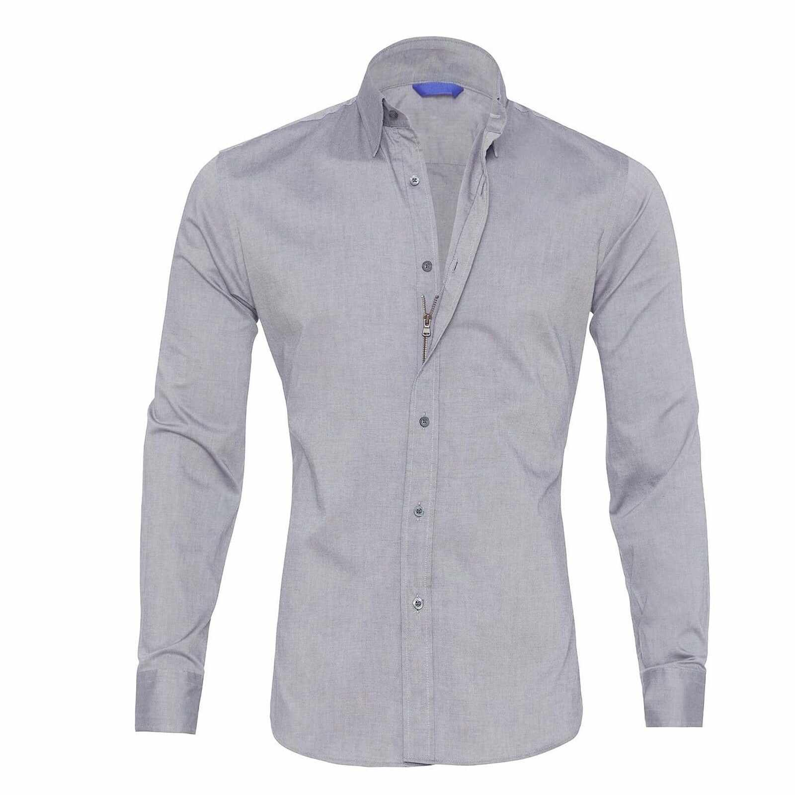 Men's Oxford Solid Color Zip Shirt-Buy 3 and get free shipping