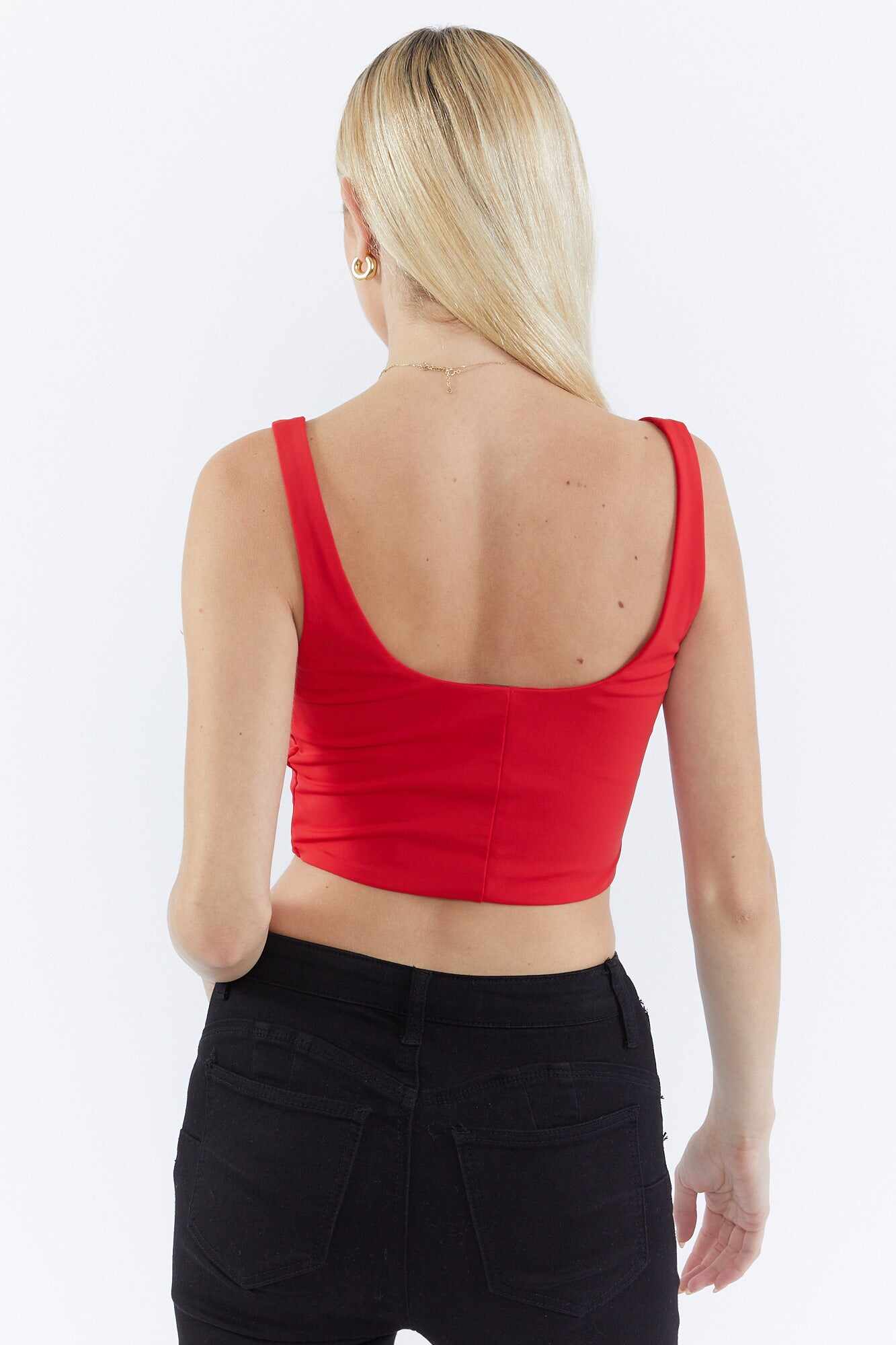 Women Apparel | V-Hem Corset Top Red Forever21 - XT39898