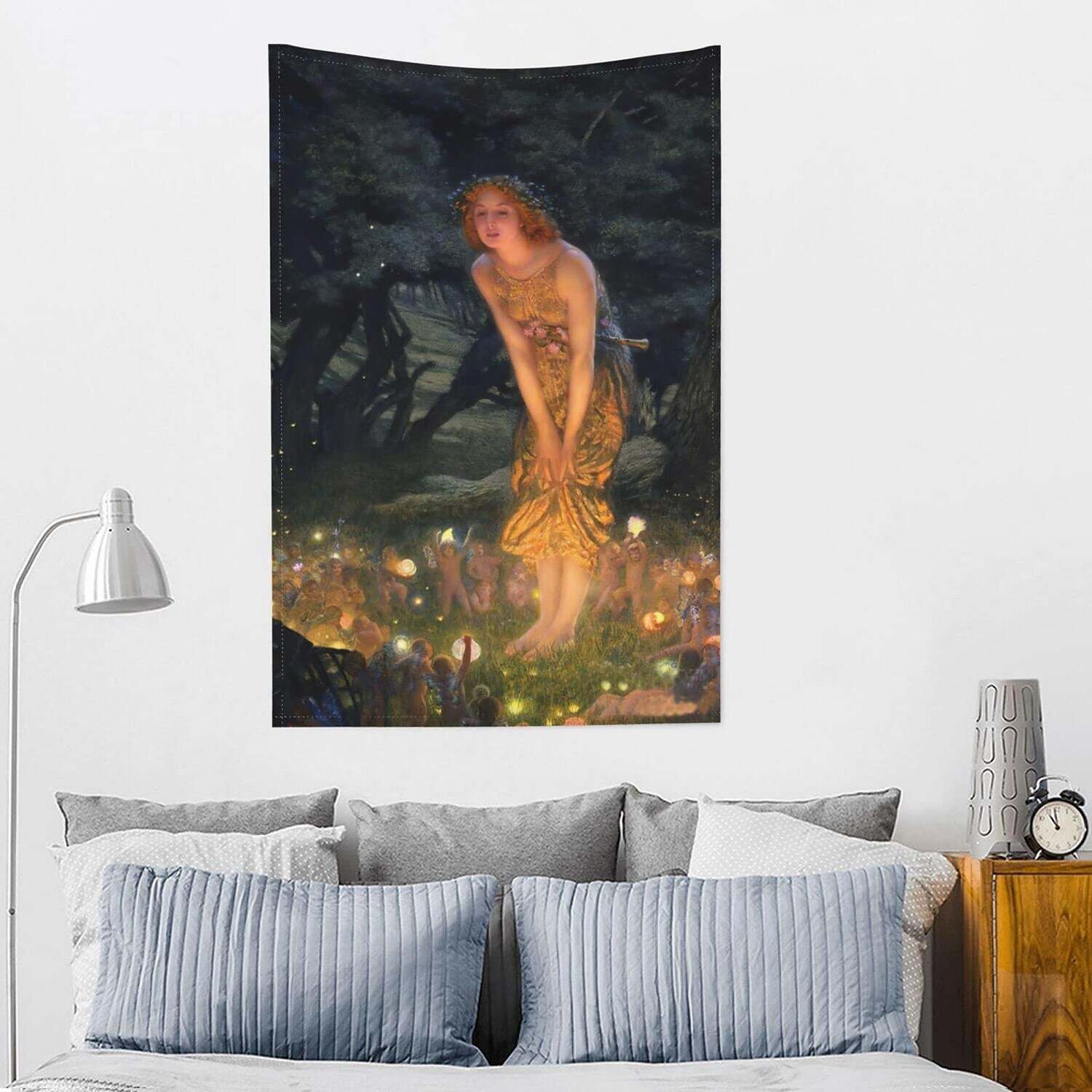 Beautiful Tapestry Midsummer Eve Many Fairy In Night Wall Art Decor