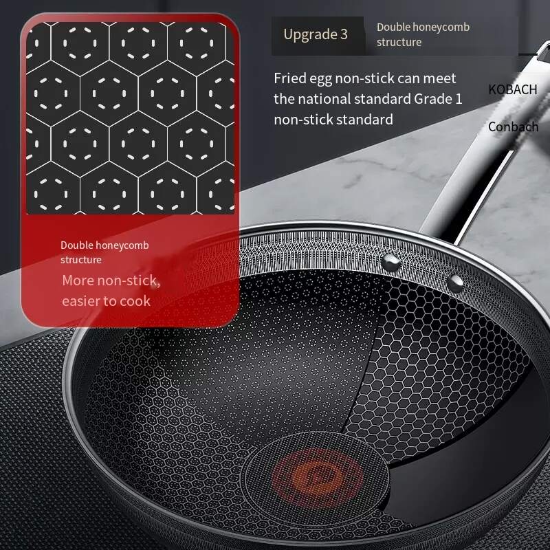 Kangbach 6th Generation Red Dot Double Honeycomb Antibacterial Stainless Steel wok
