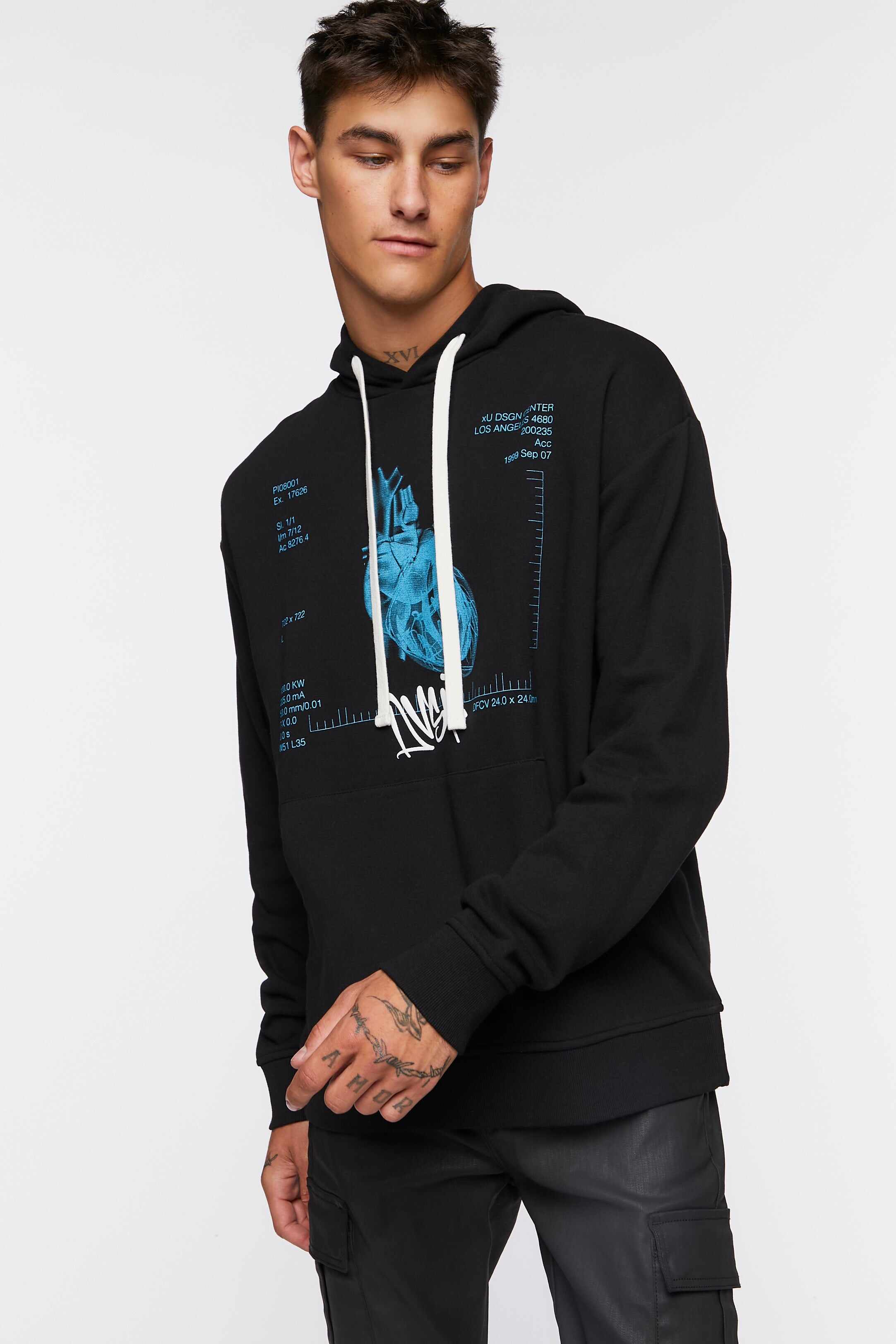 Men Apparel | DVSN Graphic Hoodie Black Forever21 - TK59551