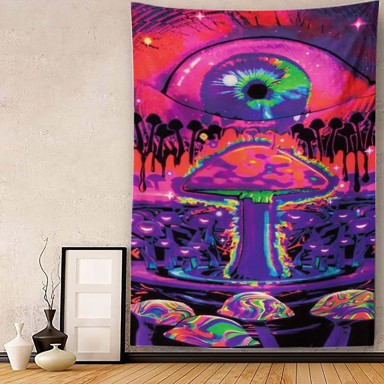 Trippy Mushroom Wall Tapestry Art Decor