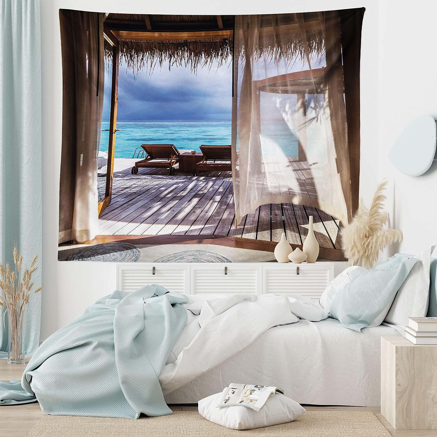 Beach Theme Wall Tapestry Art Decor Photograph Backdrop