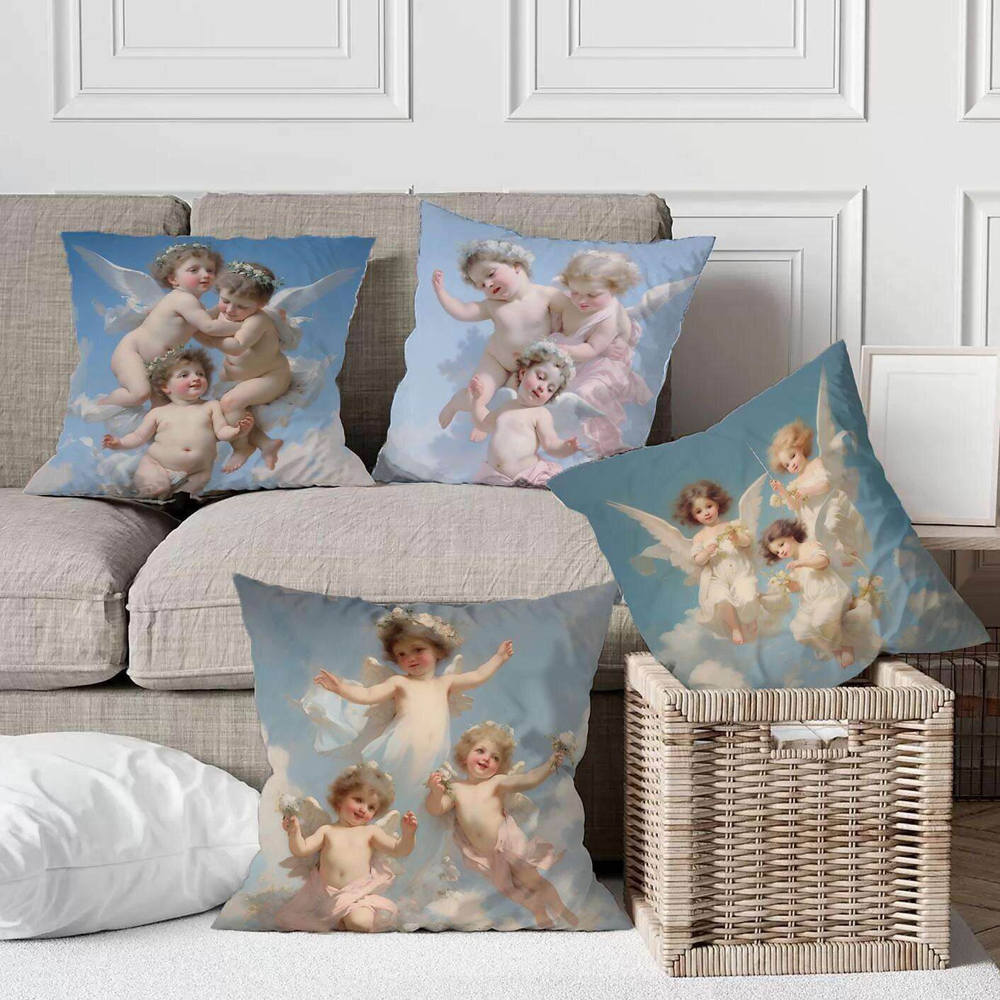 Renaissance Angels Double Side Pillow Cover 4PC