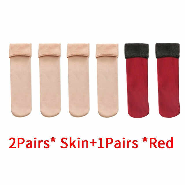 Buy 1 (2 pairs), Get 1pair  Velvet Women Winter Warm Thicken Thermal Socks (2pairs)