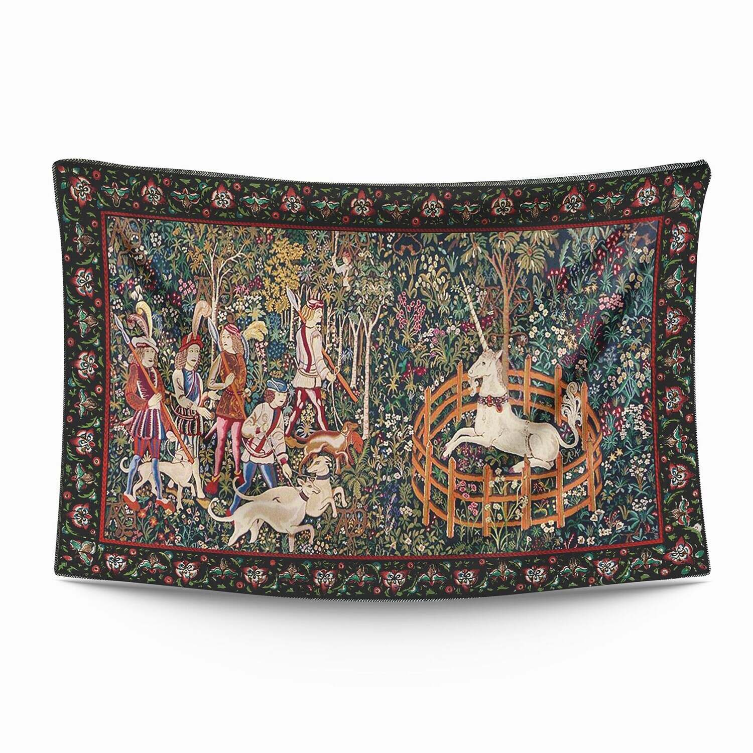 Medieval Lady Unicorn Wall Tapestry Art Decor