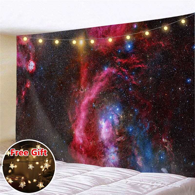 Landscape LED Lights Wall Tapestry Art Decor Galaxy Universe Print