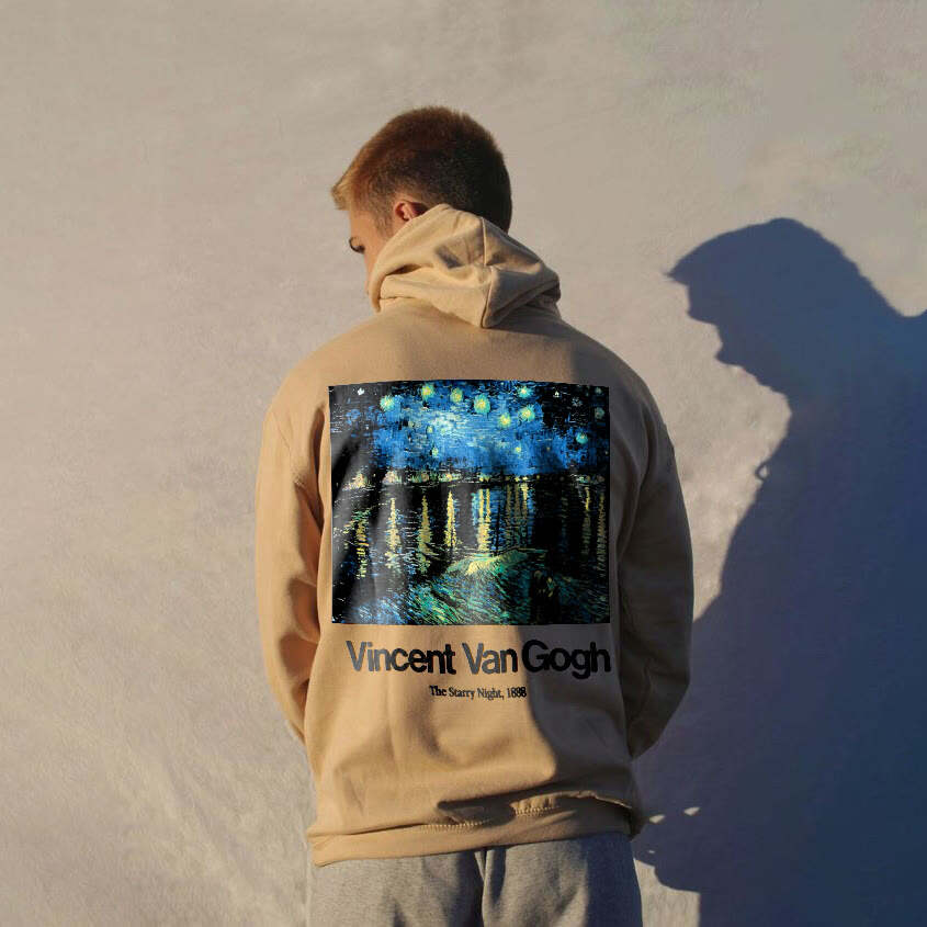 Casual Oil Painting Printed Long Sleeve Hoodie