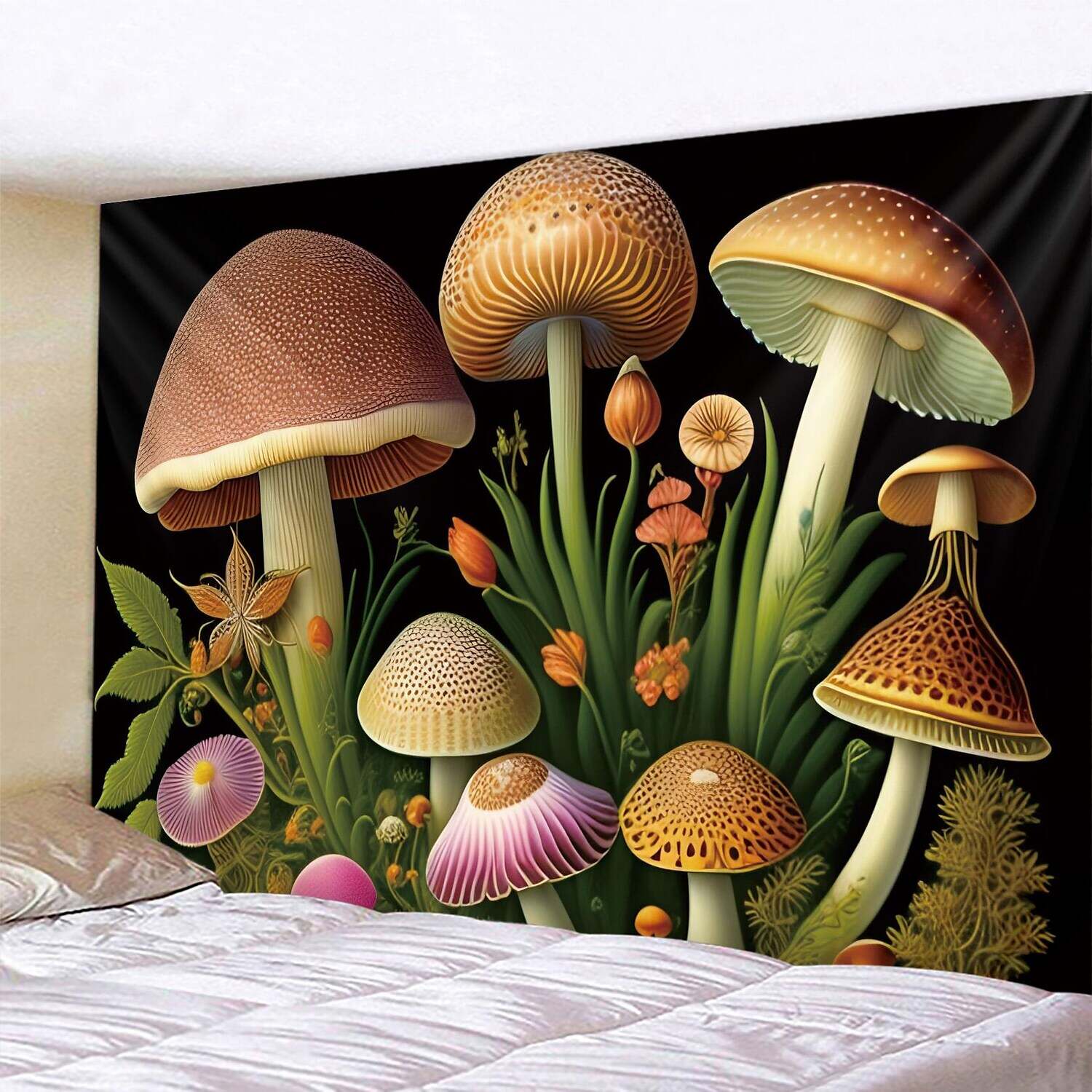 Trippy Mushroom Wall Tapestry Art Decor