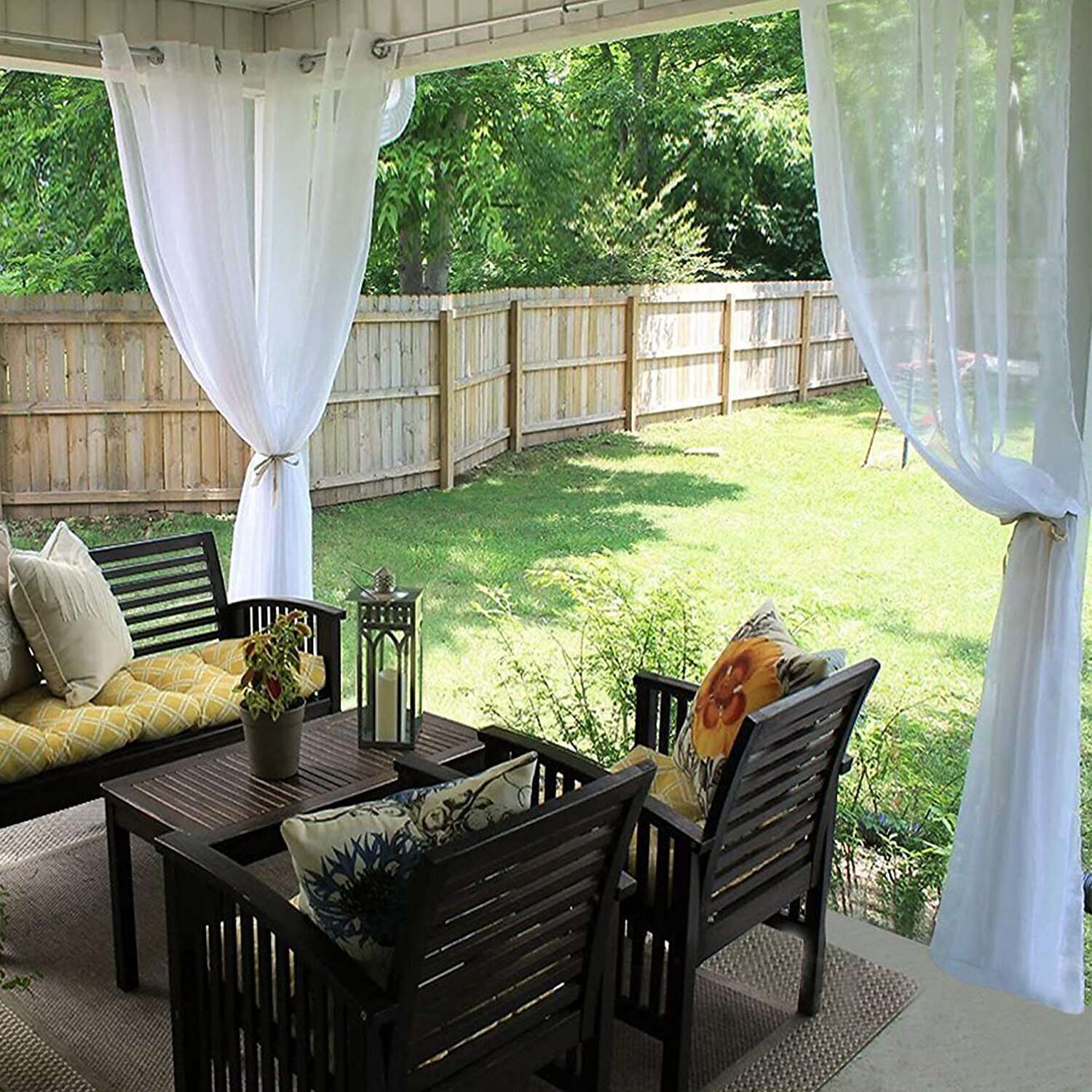 Waterproof Outdoor Curtain Privacy, Sliding Patio Curtain Farmhouse Drapes