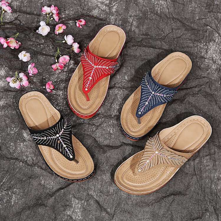 Women's Soft Footbed Orthopedic Arch-Support fishbone pattern sandals