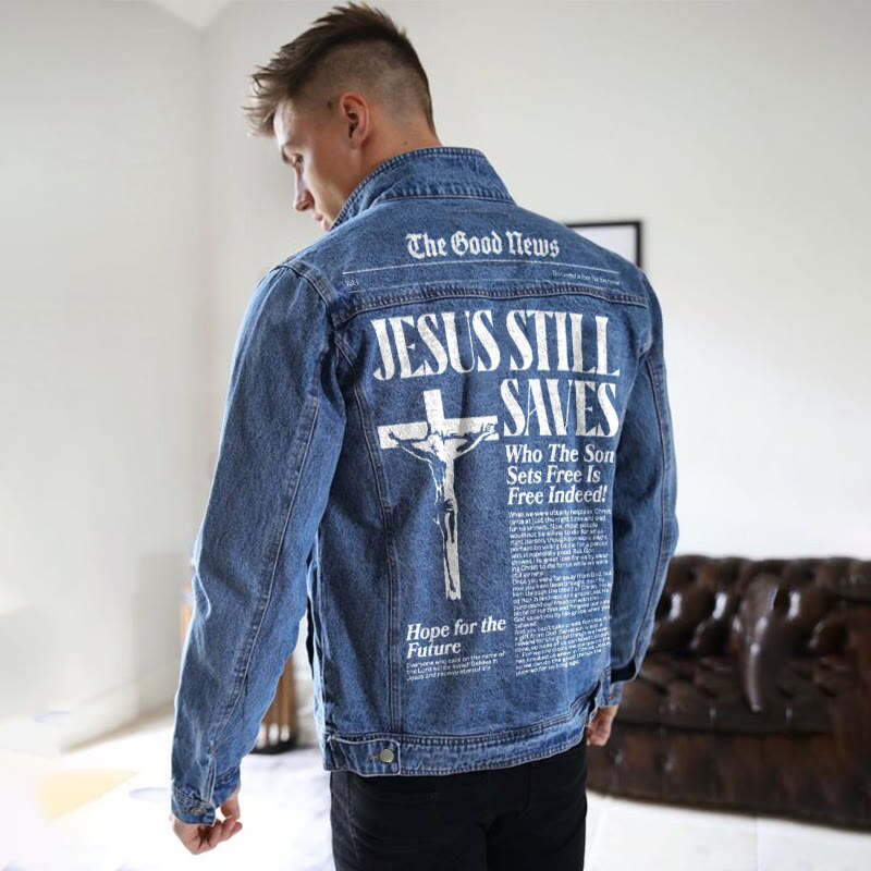 Jesus Still Saves Print Men's Jacket