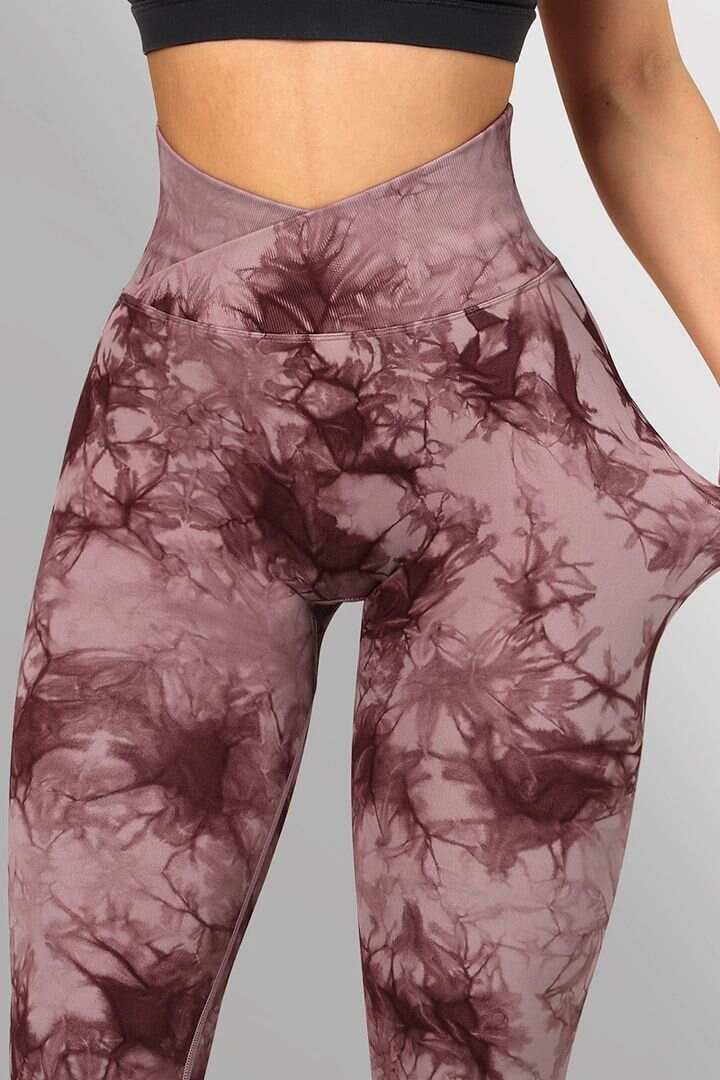 Tie Dye Wrap High Waist Sports Leggings