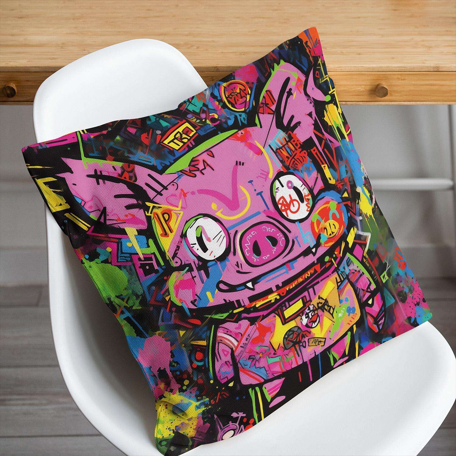 Graffiti Pig Pillow Cover 4PC