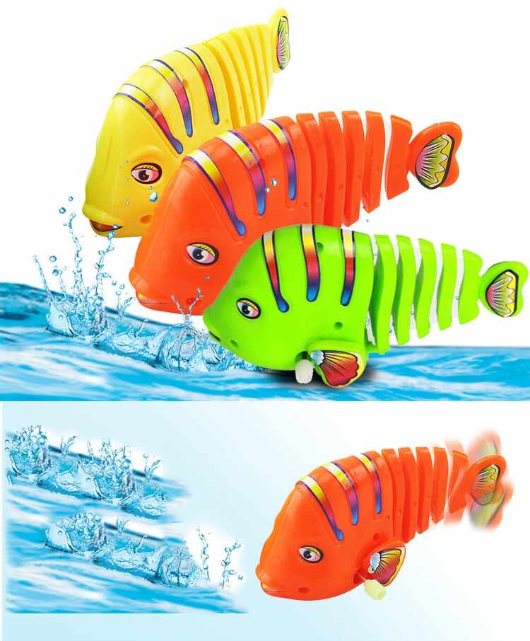 Plastic Wind-Up Wiggle Fish Toys