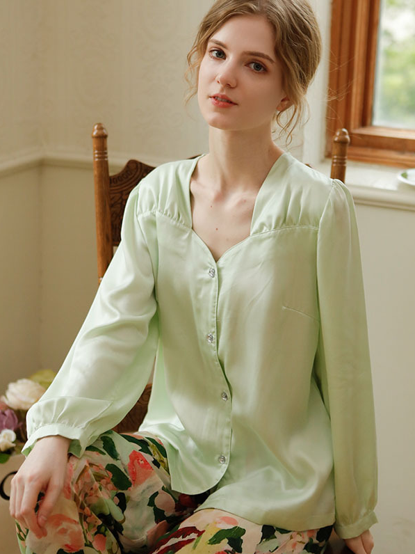 Regular Fit Others Floral Elegant Long Sleeve Pajama Set