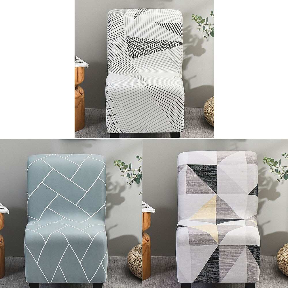 Stretc Accent Chair Cover Geometric Pattern