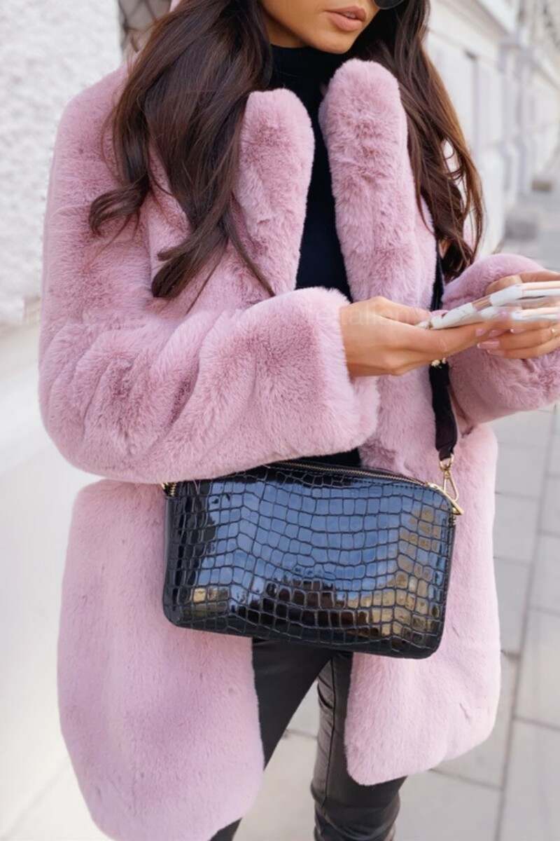 Purple Casual Solid Cardigan Turndown Collar Long Sleeve Coat