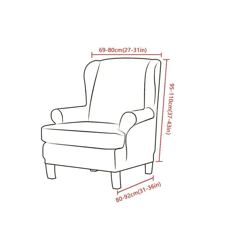 Stretch Wingback Chair Cover IKEA STRANDMON with Seat Cushion Cover