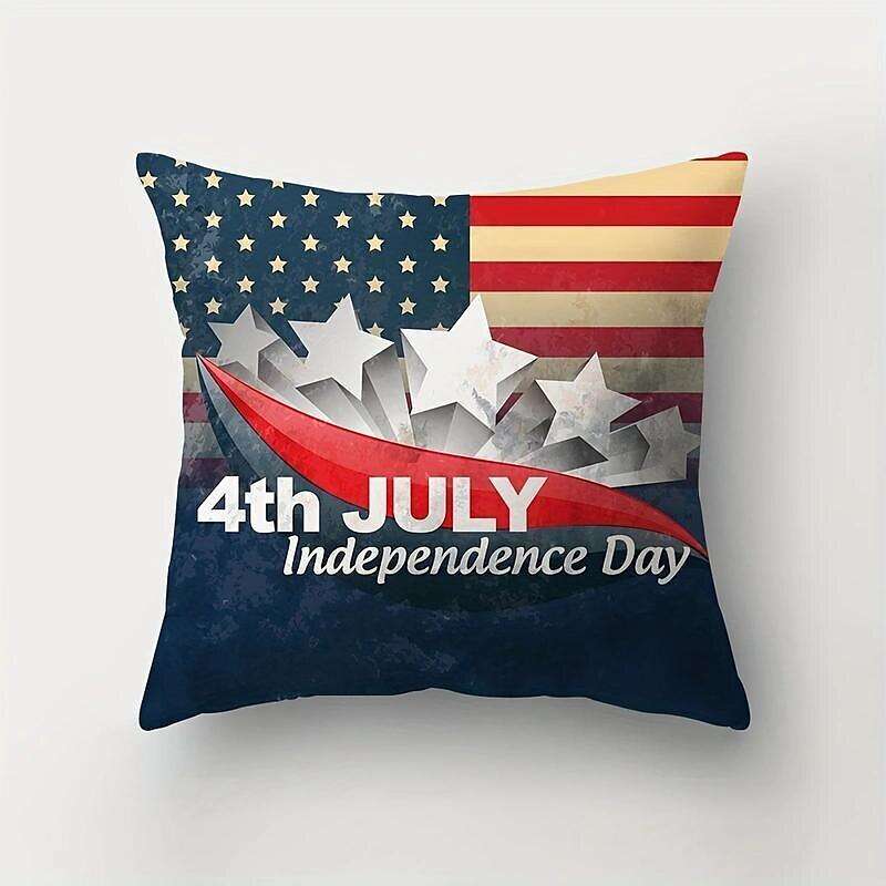 Independence Day Double Side Pillow Cover 4PC Soft Decorative Square Cushion Case Pillowcase for Bedroom Livingroom Sofa Couch Chair