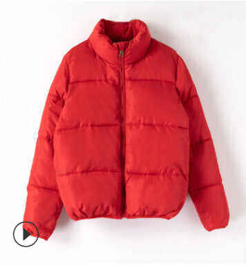 Winter solid color warm cotton coat