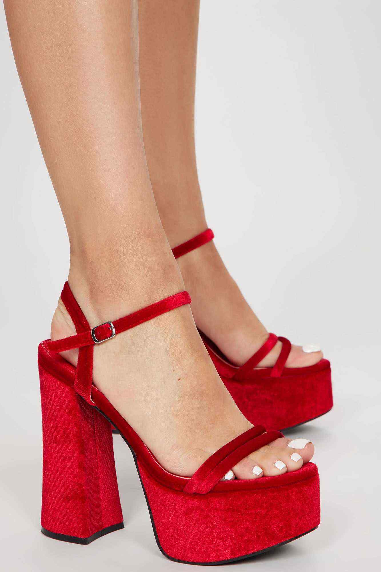 Won Your Heart Heeled Sandals   Red